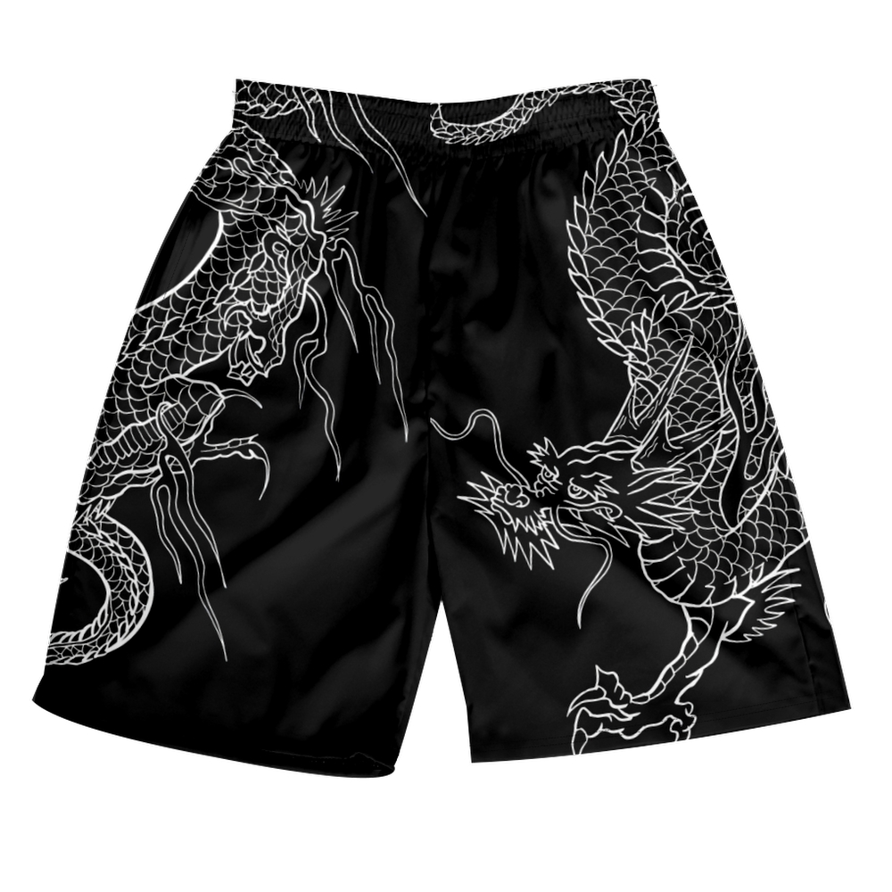 Table Tennis Shorts - Harajuku Dragon Print Table Tennis Shorts