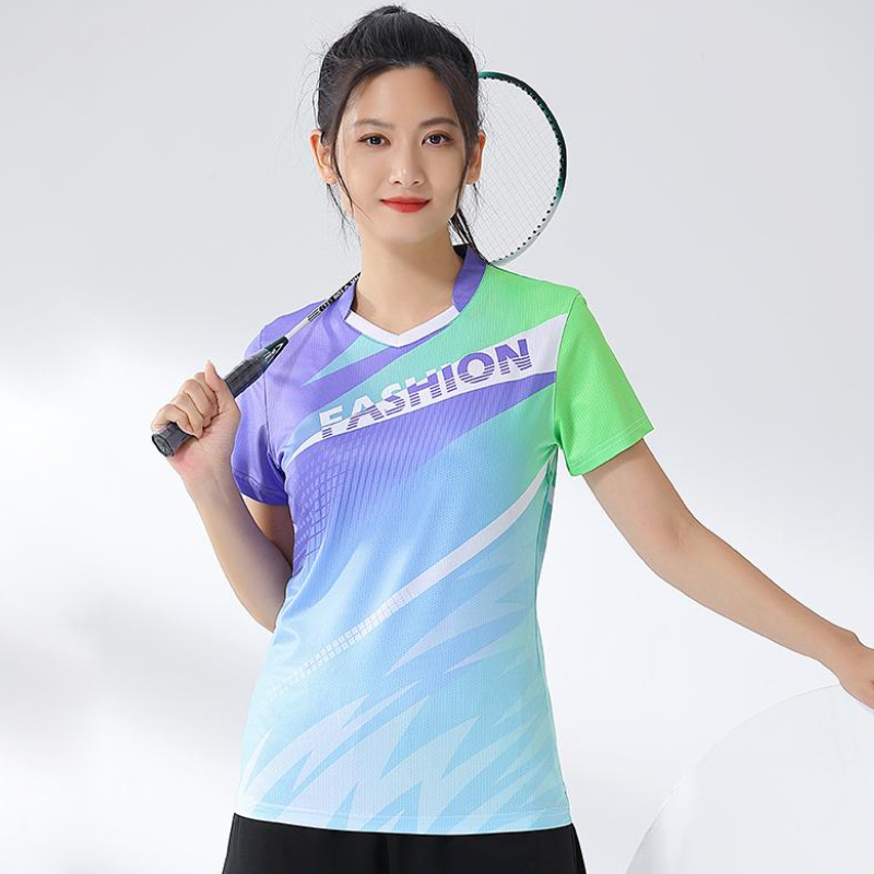 Table Tennis Shirt - Women Badminton Shirt Print Golf Wear