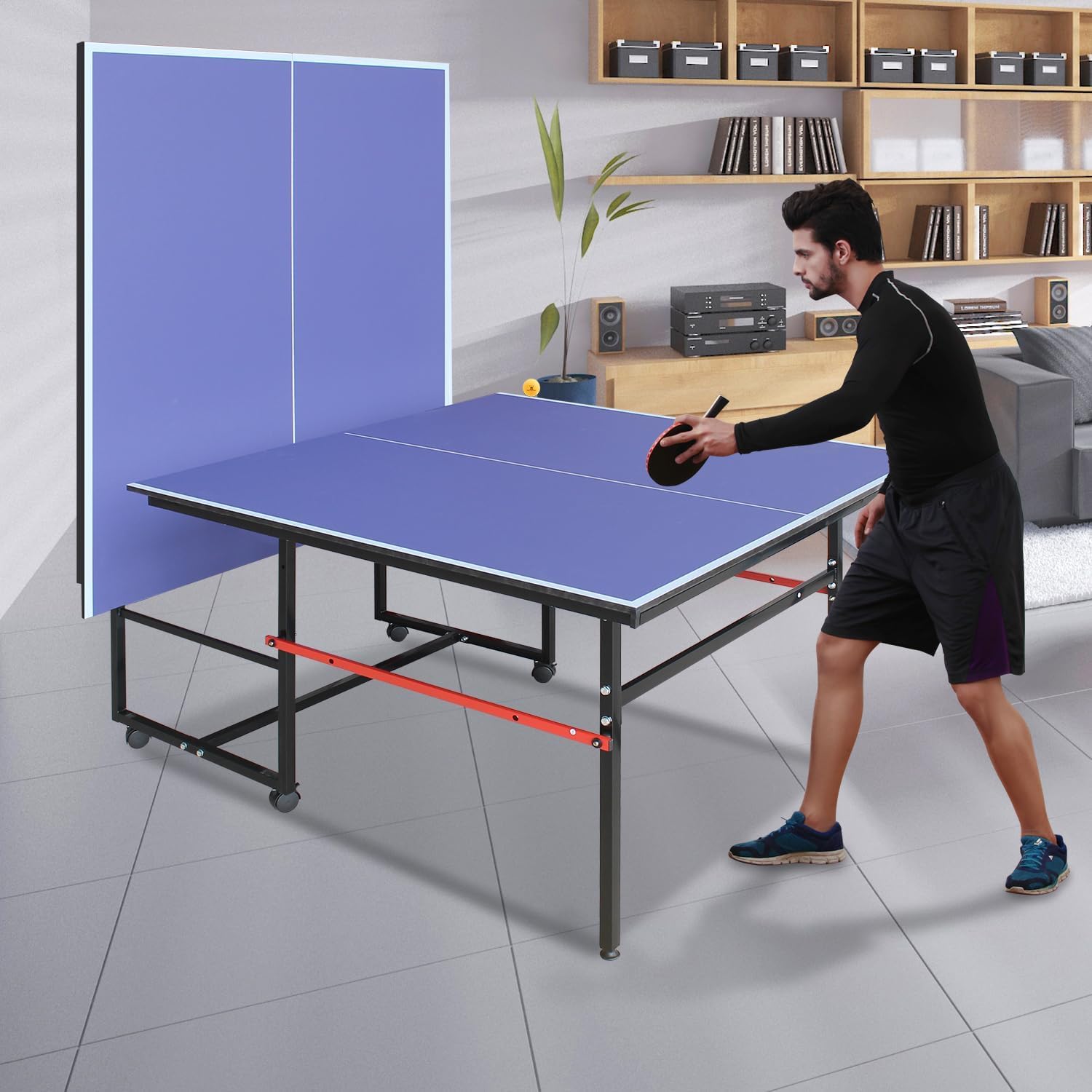 8 ft Portable Ping Pong Table， - Table Tennis Net Set review and price
