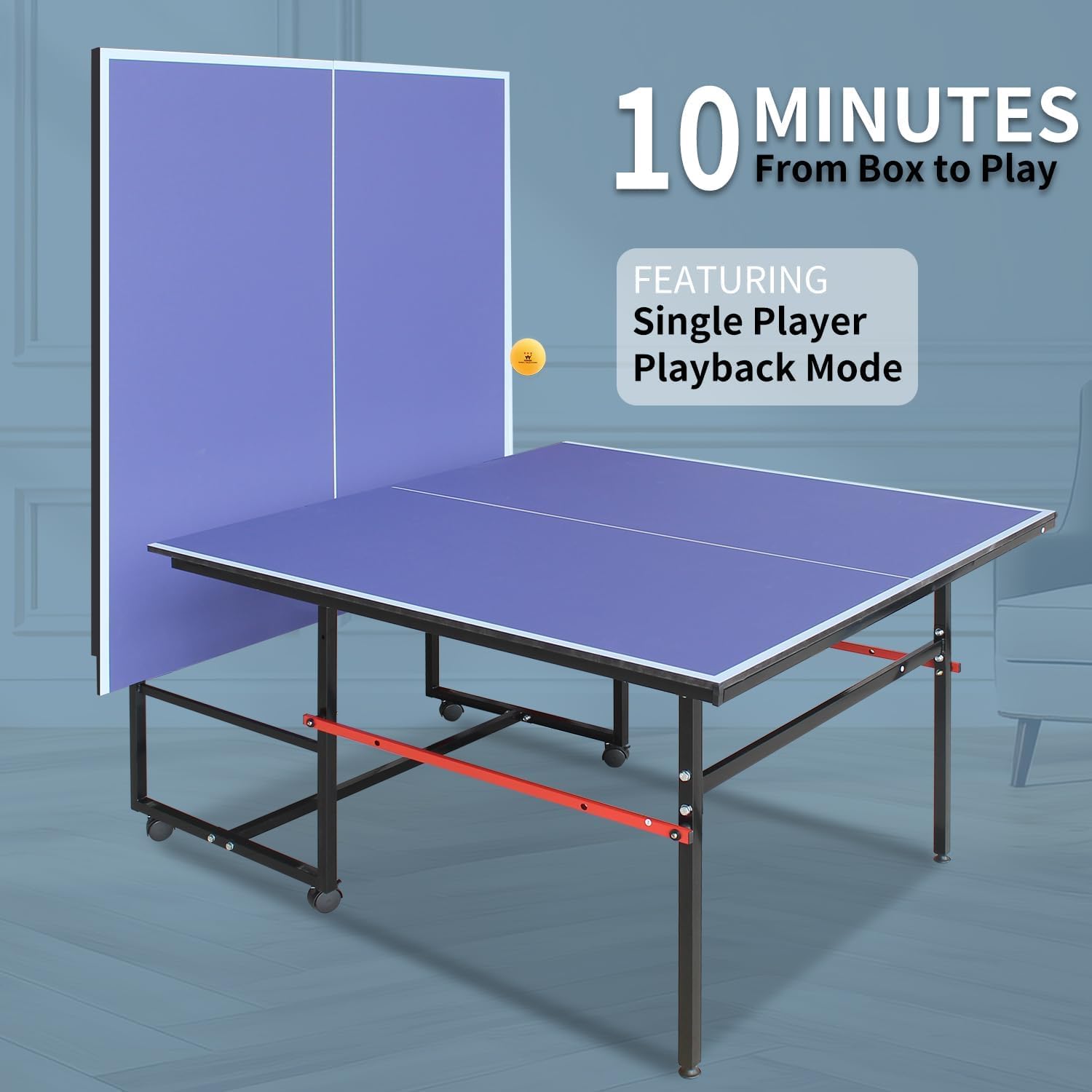 8 ft Portable Ping Pong Table， - Table Tennis Net Set review and price